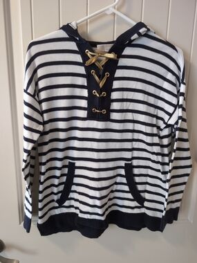 Michael Kors Striped Lace-Up Hoodie
